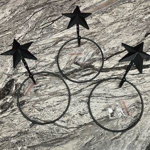 3 Brand new, Black Star, Towel Holders